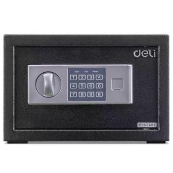 deli得力子密码保险箱 高20cm隐藏式入墙防盗保险柜（黑色）16654