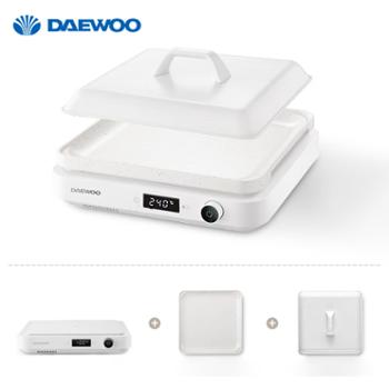 大宇DAEWOO 多功能锅料理锅电烧烤炉电火锅不粘锅 小方糖煎烤炉C02