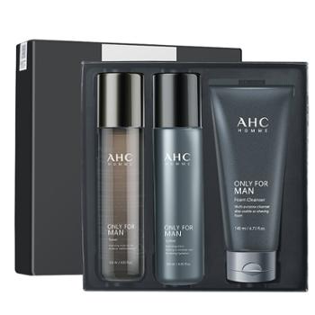 AHC 男士水乳三件套 水120ml乳120ml洁面140ml