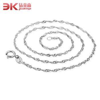 钻金森 纯银水波纹项链