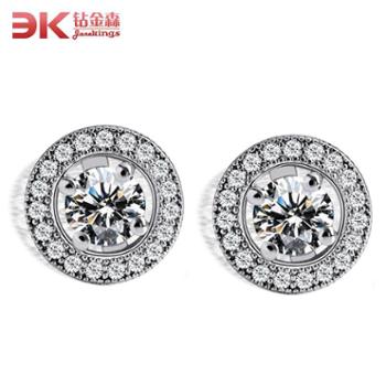 钻金森 S925银耳钉 圆环耳环时尚百搭 女耳饰