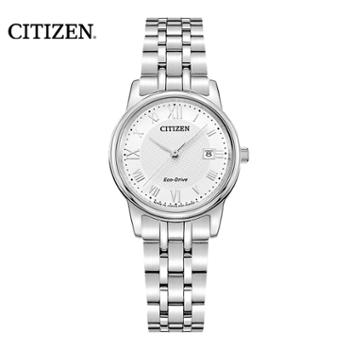 西铁城Citizen 光动能手表白盘钢带女表 EW2310-59A