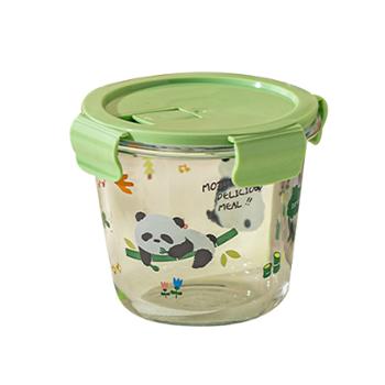 摩登主妇 mototo熊猫玻璃汤碗带盖保鲜碗水果便当盒饭盒