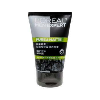 欧莱雅/L’OREAL 控油炭爽双效控油洁面膏100ml