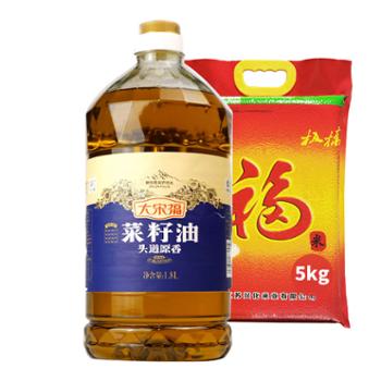 大宋福 头道原香菜籽油+9108鲜香大米 1.8L+5kg