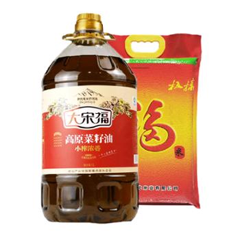 大宋福 青海高原 小榨浓香菜籽油+9108鲜香大米 5L+5kg