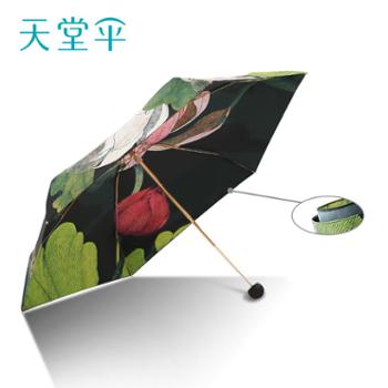 天堂 防晒太阳伞国风系列便携折叠晴雨伞 五折双层