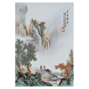 金和汇景-陈章涛《云壑听泉》瓷板画