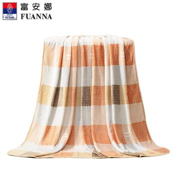 富安娜/FUANNA 午休毯子毛毯单层法兰绒毯100*140cm 甜橙时光
