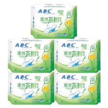ABC卫生巾澳洲茶树精华240mm5包40片