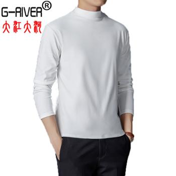 大江大河/G-RIVER 男士双面德绒保暖长袖打底衫T恤 自发热阳离子 M－4XL