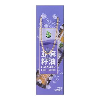 禾煜 一级压榨亚麻籽油单瓶装礼盒 500ml