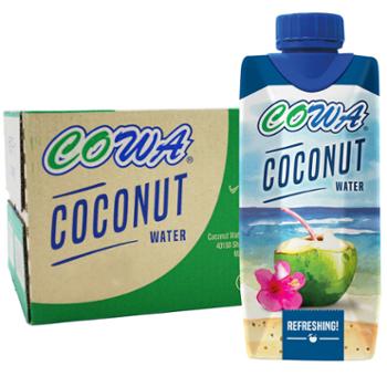 COWA 清甜椰子水 330ml*12瓶 NFC果汁饮料 整箱椰水椰汁
