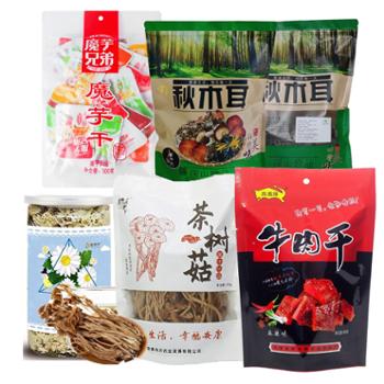 老秦人 菌菇+休闲零食+饮品实惠组合套餐 共5款产品 零食居家实惠组合