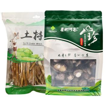 茶西河谷 大别山特产精选干香菇+小笋干 500g/组 煲汤小炒食材山珍干货