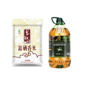 帝壹号 山茶橄榄植物调和油5L+富硒香米5KG 粮油组合