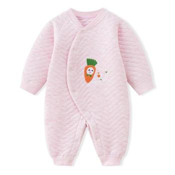 班杰威尔 新生儿保暖衣服纯棉宝宝冬装婴儿连体衣0-3-6个月哈衣薄棉衣春季