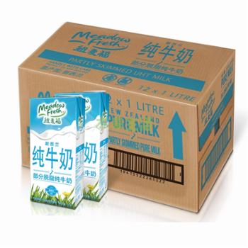 纽麦福 Meadow Fresh部分脱脂纯牛奶 1L*12