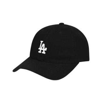 MLB棒球帽 男女通用情侣帽子男韩版软顶 LA道奇队小标 32CP77黑色LA小白标
