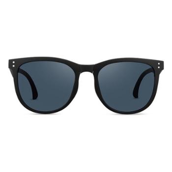 海伦凯勒 墨镜可折叠太阳镜男女超轻便携偏光眼镜 HK602P01 全色灰片+半光哑黑框