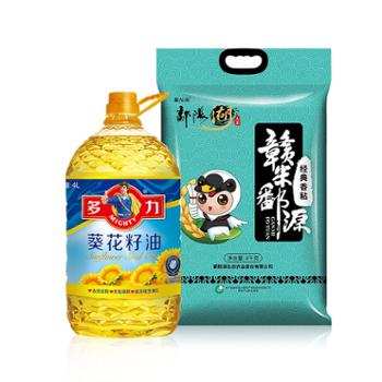 多力 油米套装 葵花籽油4L+鄱阳湖经典香粘稻大米 4KG