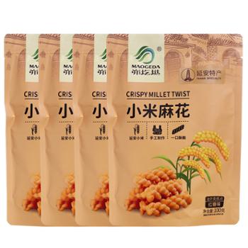 峁圪垯 小米麻花红糖味零食小吃休闲食品 100g*4袋