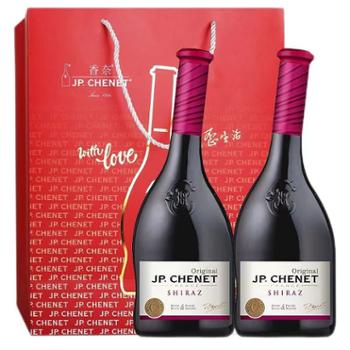 香奈 （J.P. CHENET）西拉红葡萄酒双支礼盒装 法国歪脖酒 750ml*2