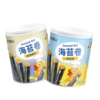 阿婆家的 咸蛋黄肉松海苔卷夹心零食小吃休闲食品 90g*1罐