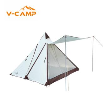 威野营（V-CAMP）户外帐篷露营金字塔型印第安帐篷双层透气防蚊防晒家庭帐篷VT8811