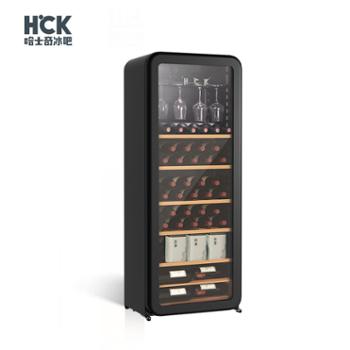哈士奇/HCK 酒柜212升超薄家用恒温雪茄柜葡萄酒冷藏柜 SC-208R 星空黑 一级能效
