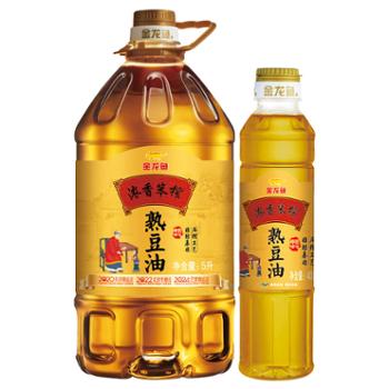 金龙鱼 浓香笨榨熟豆油5L+400ml 非转