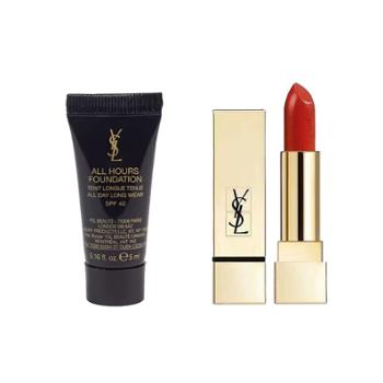 伊夫.圣罗兰/YSL 恒久LC2粉底5ml+方管1966口红1.3g 彩妆旅行套装